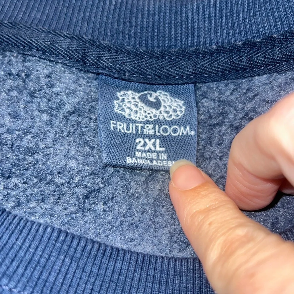 Fruit of the Loom Blue Medium Weight Soft Sweatshirt Size 2XL - Picture 4 of 5